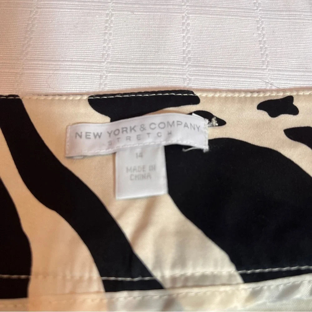 New York & Company Pencil Skirt Black and White Cotton/Spandex Blend Size 14 - Picture 4 of 10